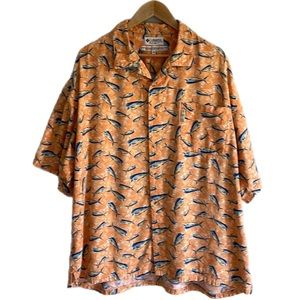 Columbia Sportswear Fishing Blue Fin Tuna Viscose Cotton Button Down